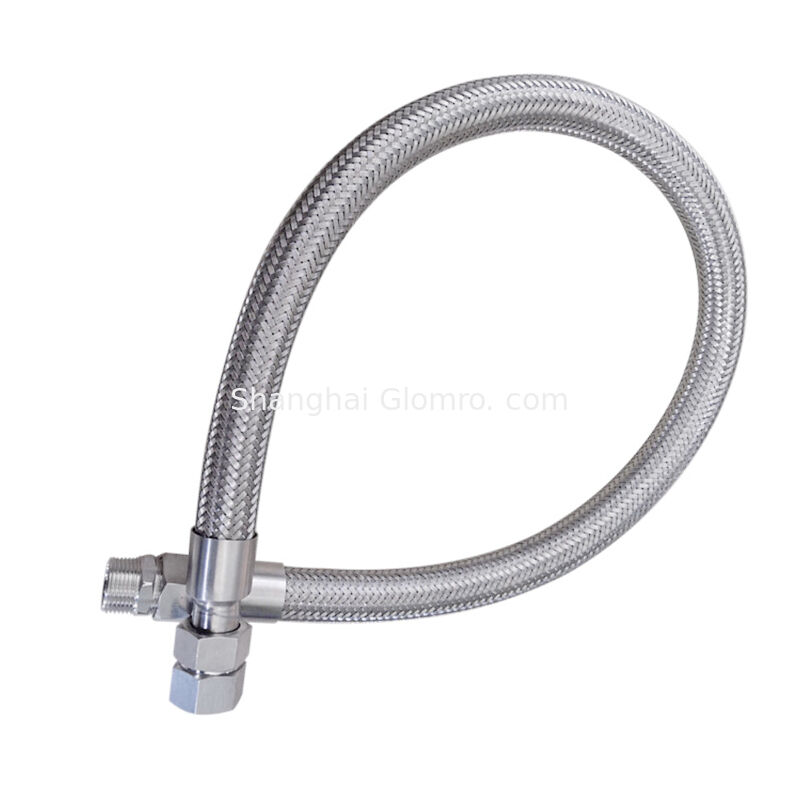 DN32 304 Stainless Steel Corrugated Tube Hose Steel Wire Braid Tube Metal Industrial High Temperature Explosion-Proof