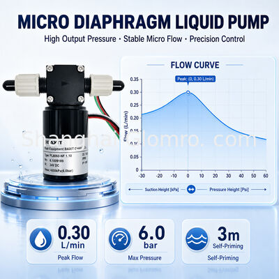 BAXIT PL8060-NF1.10 Cao 6 Bar Bơm Màng Không Chổi Than Tốc Độ Biến Đổi Chống Ăn Mòn Micro Thuốc Thử